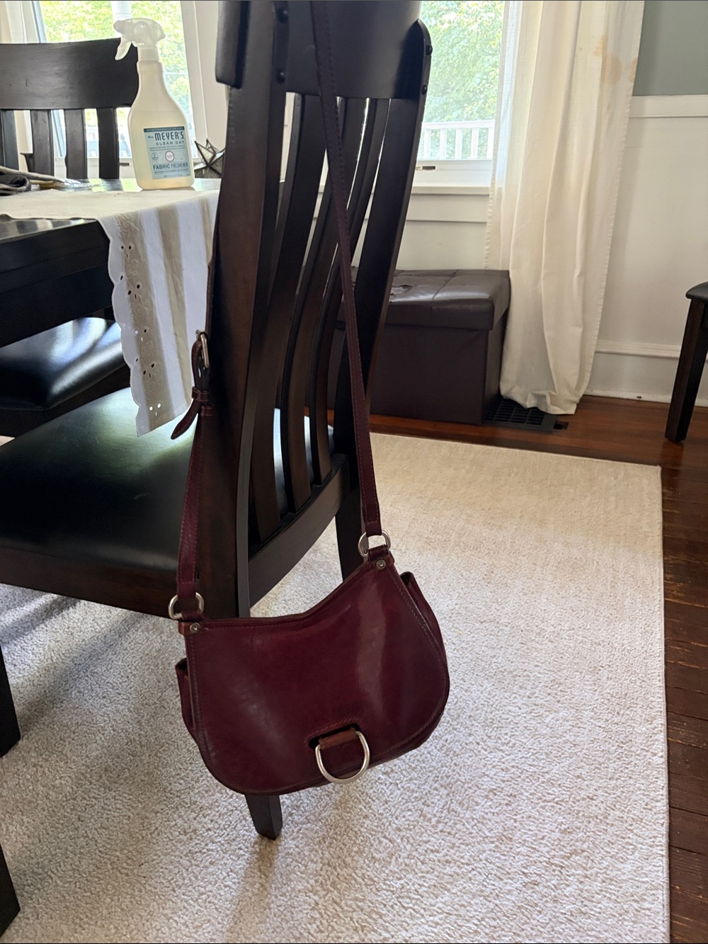 Frye Amy Burgundy Maroon Wine Oxblood Leather Crossbody Bag Purse‎